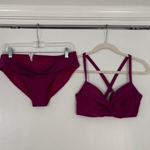 Athleta Magenta Twist Bikini Set